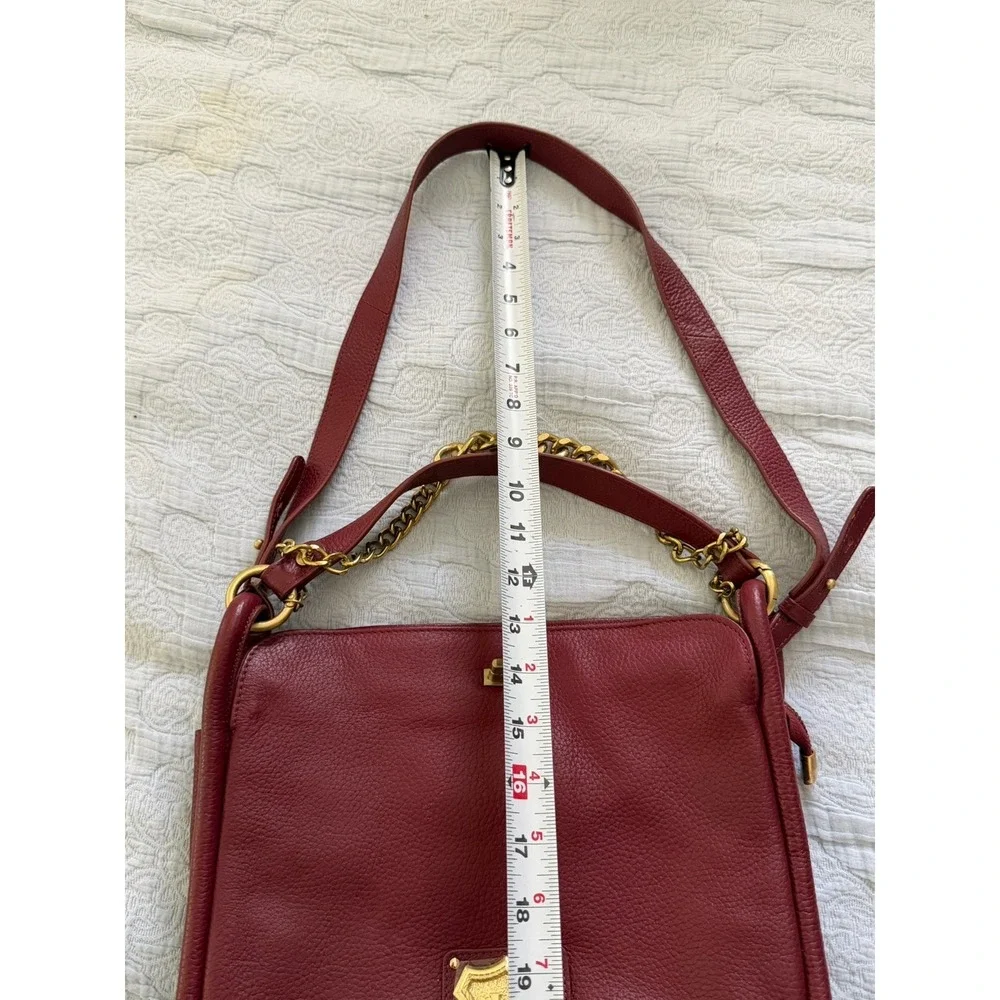 J.W.‎ Hulme Co. Womens Burgundy Leather Inner Pockets Crossbody Bag Editor